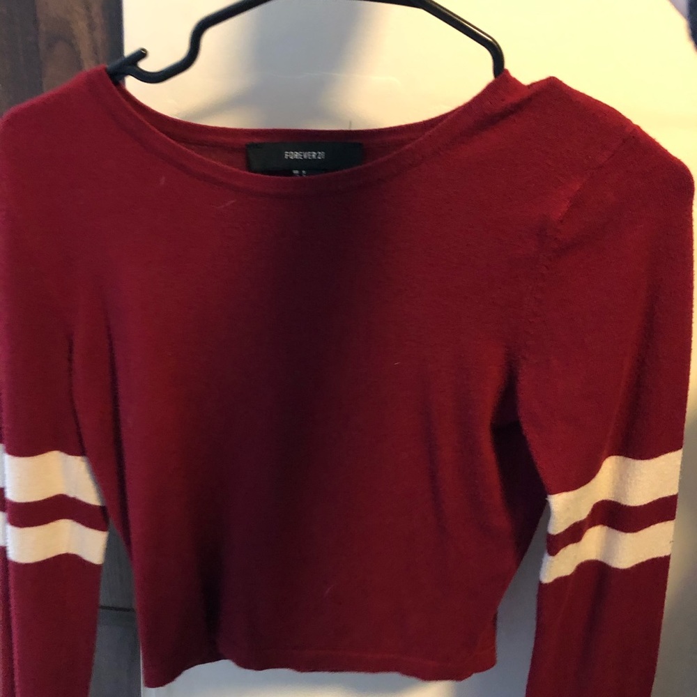 Red long sleeve crop top